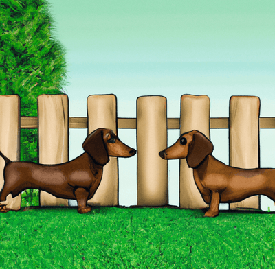 Dachshund watching at the accrssibility sign