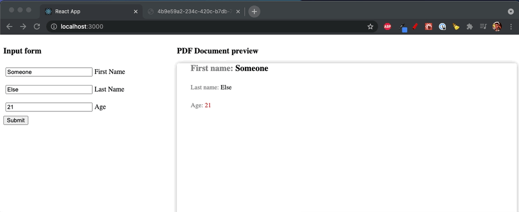 Example of PDF generation flow