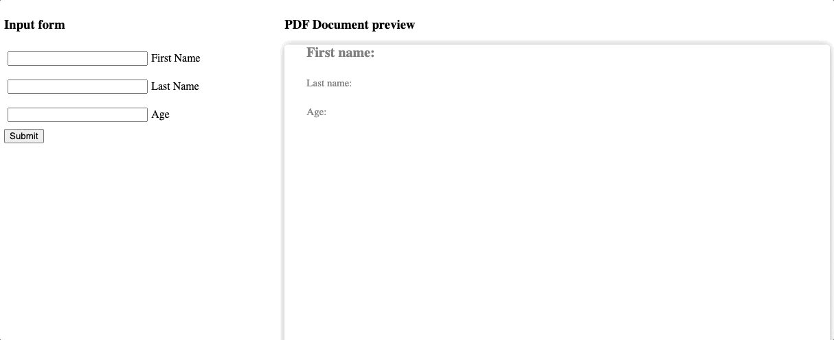 Example of basic UI integration with PDF preview